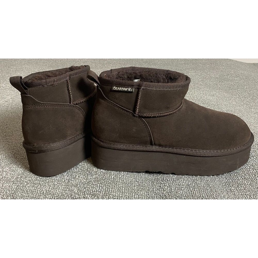 Bear Paw Dark Brown Shorty Platform Boots- Fall Winter